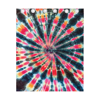Black Backed Tie Dye Print Curtain