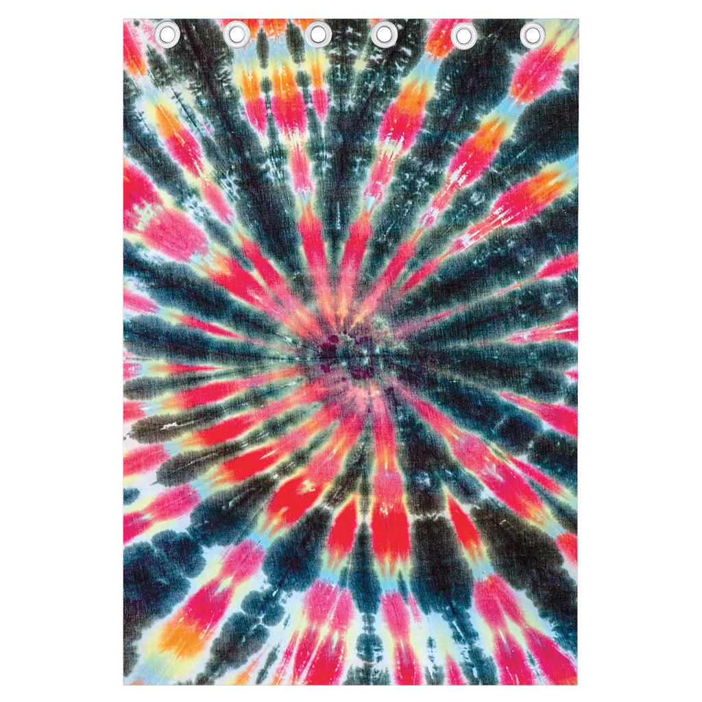 Black Backed Tie Dye Print Curtain