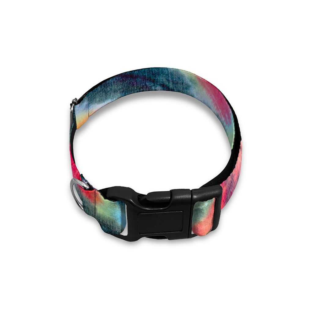 Black Backed Tie Dye Print Dog Collar