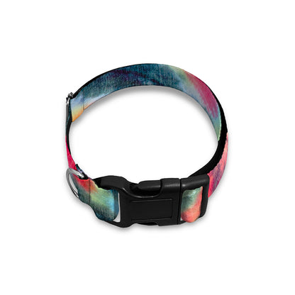 Black Backed Tie Dye Print Dog Collar
