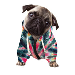 Black Backed Tie Dye Print Dog Zip Up Hoodie