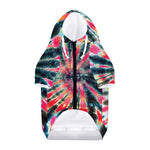 Black Backed Tie Dye Print Dog Zip Up Hoodie