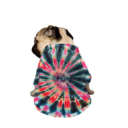 Black Backed Tie Dye Print Dog Zip Up Jacket