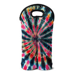 Black Backed Tie Dye Print Double Neoprene Wine Tote