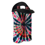 Black Backed Tie Dye Print Double Neoprene Wine Tote