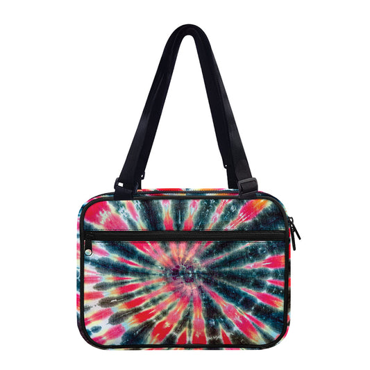 Black Backed Tie Dye Print Double Strap Bible Bag