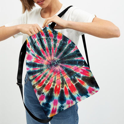 Black Backed Tie Dye Print Drawstring Backpack
