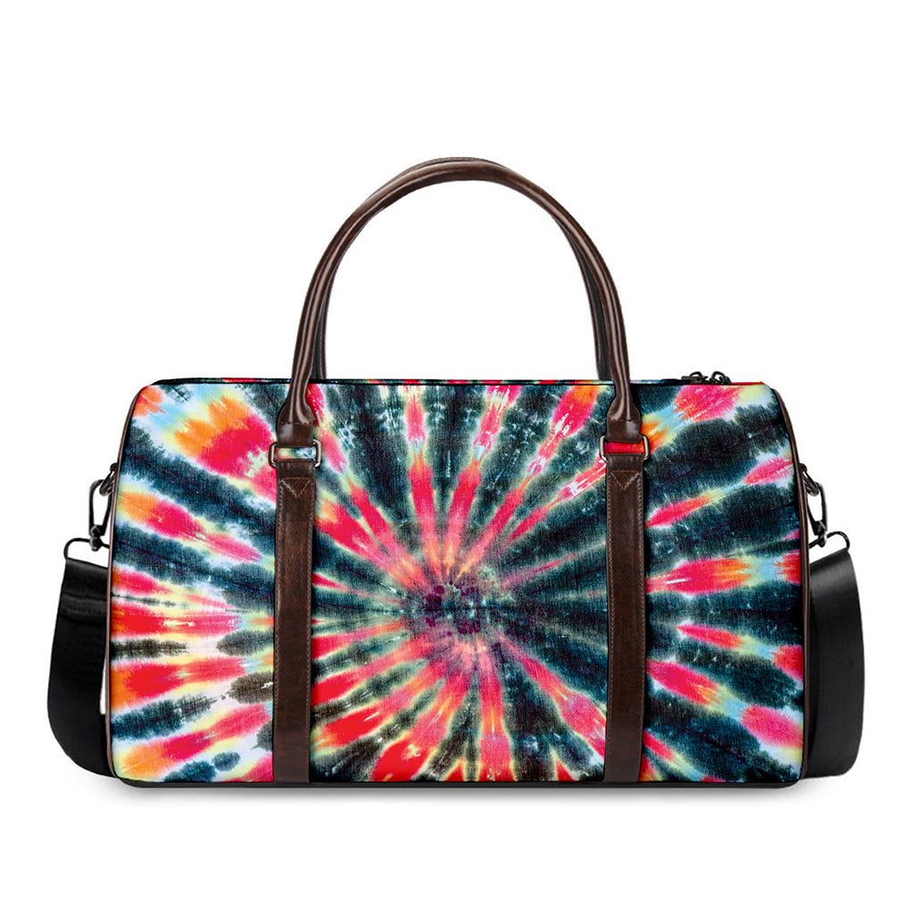 Black Backed Tie Dye Print Duffle Bag