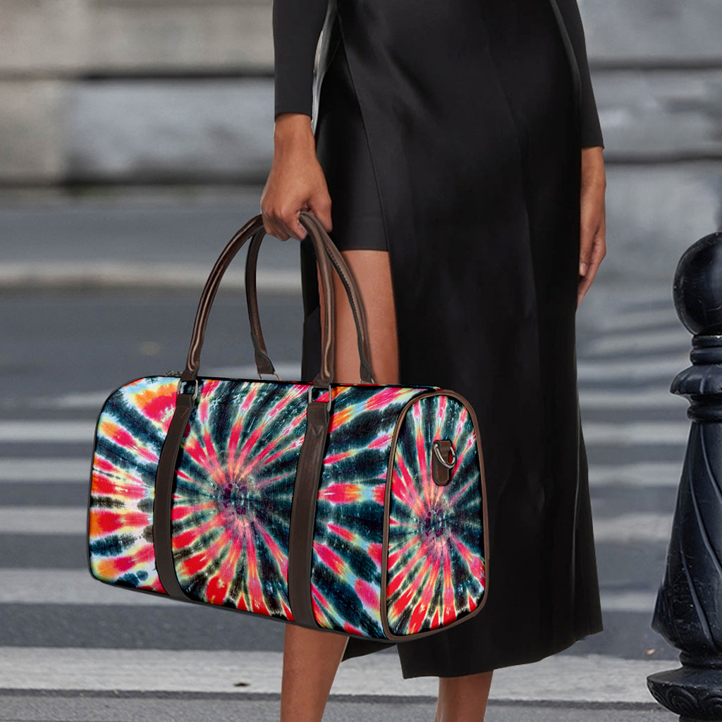 Black Backed Tie Dye Print Duffle Bag