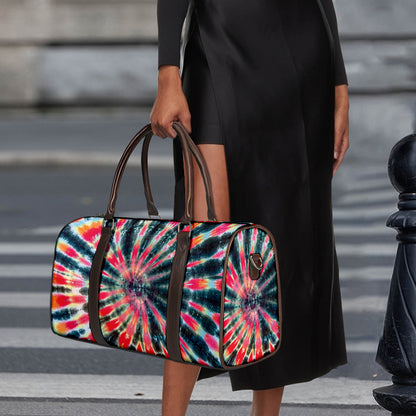 Black Backed Tie Dye Print Duffle Bag