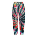 Black Backed Tie Dye Print Fleece Lined Knit Pants