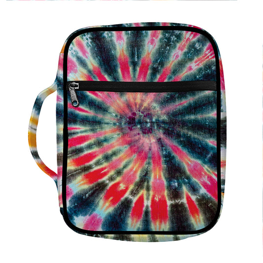 Black Backed Tie Dye Print Front Pocket Bible Bag