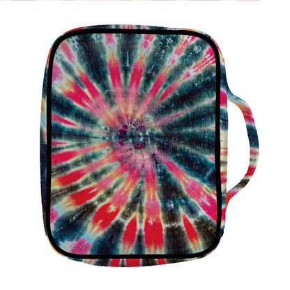 Black Backed Tie Dye Print Front Pocket Bible Bag