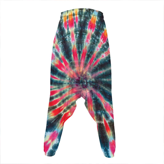 Black Backed Tie Dye Print Hammer Pants