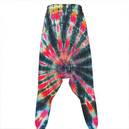 Black Backed Tie Dye Print Hammer Pants