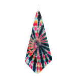 Black Backed Tie Dye Print Hand Towel