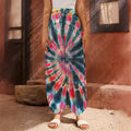 Black Backed Tie Dye Print Harem Pants