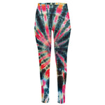 Black Backed Tie Dye Print High-Waisted Pocket Leggings