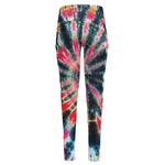Black Backed Tie Dye Print High-Waisted Pocket Leggings