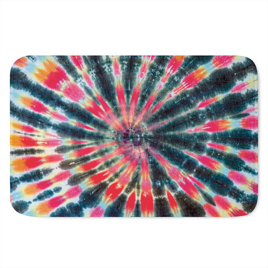 Black Backed Tie Dye Print Indoor Door Mat
