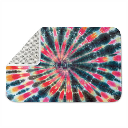Black Backed Tie Dye Print Indoor Door Mat