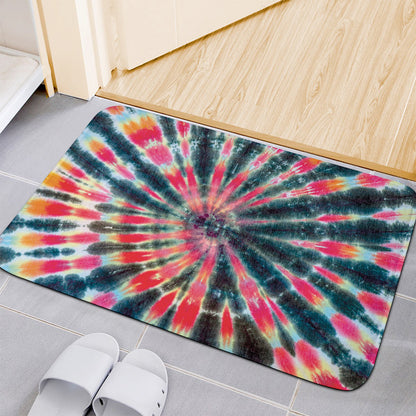 Black Backed Tie Dye Print Indoor Door Mat