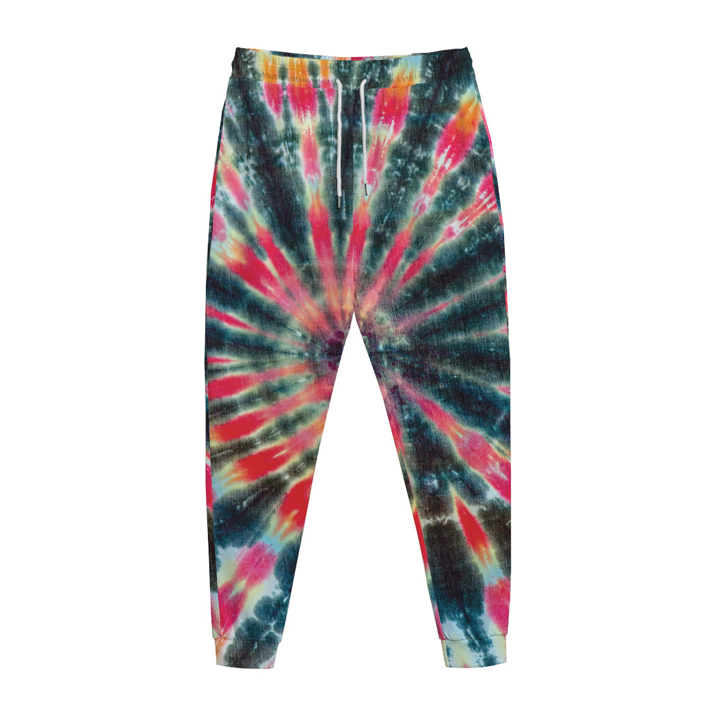 Black Backed Tie Dye Print Jogger Pants