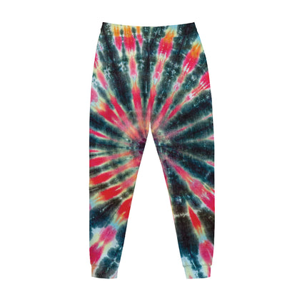 Black Backed Tie Dye Print Jogger Pants