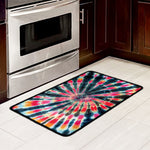 Black Backed Tie Dye Print Kitchen Mat