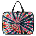 Black Backed Tie Dye Print Laptop Sleeve With Handle