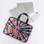 Black Backed Tie Dye Print Laptop Sleeve With Handle