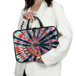 Black Backed Tie Dye Print Laptop Sleeve With Handle