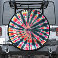Black Backed Tie Dye Print Leather Spare Tire Cover
