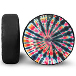 Black Backed Tie Dye Print Leather Spare Tire Cover