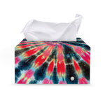 Black Backed Tie Dye Print Leather Tissue Box Cover