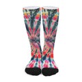 Black Backed Tie Dye Print Long Socks