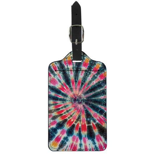 Black Backed Tie Dye Print Luggage Tag
