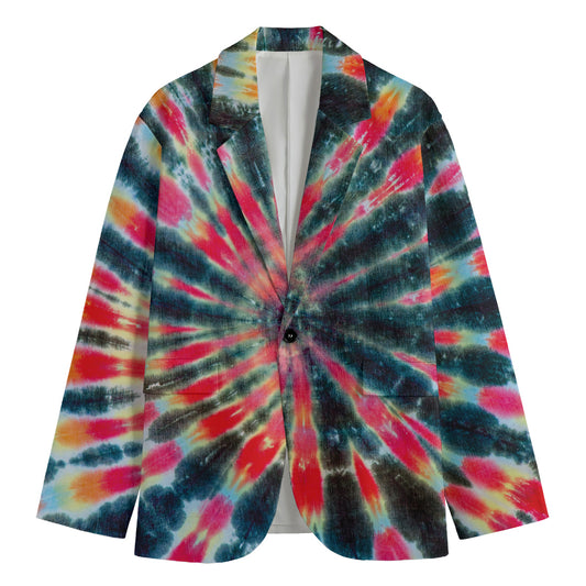 Black Backed Tie Dye Print Men's Blazer