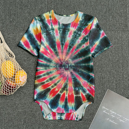 Black Backed Tie Dye Print Men's Bodysuit