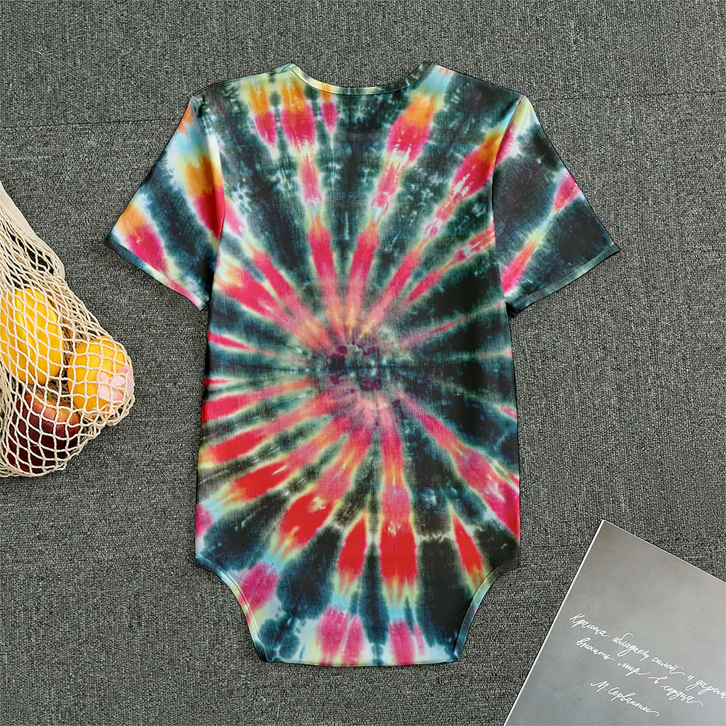 Black Backed Tie Dye Print Men's Bodysuit