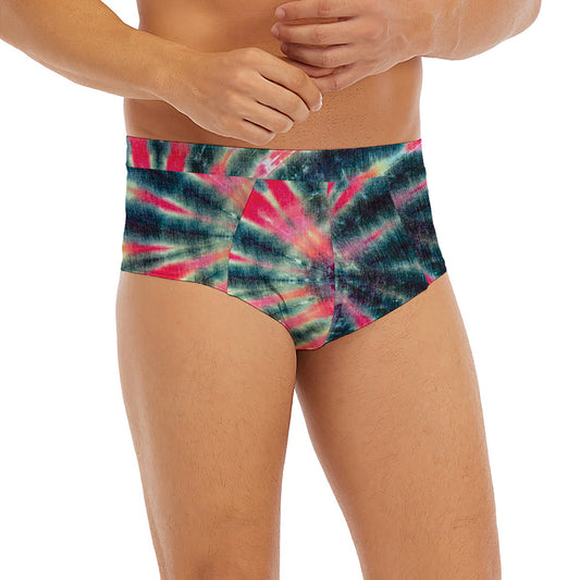 Black Backed Tie Dye Print Men's Briefs