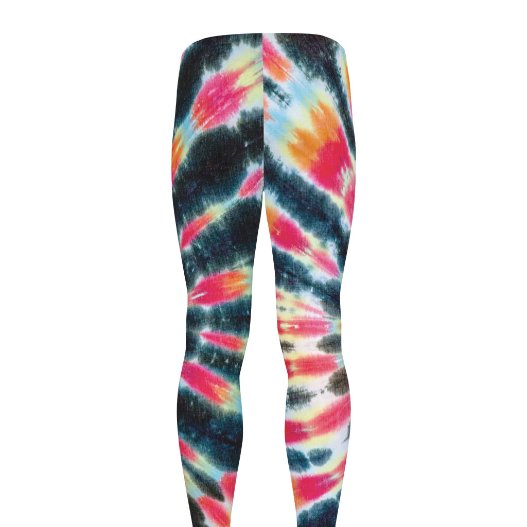 Black Backed Tie Dye Print Men's leggings