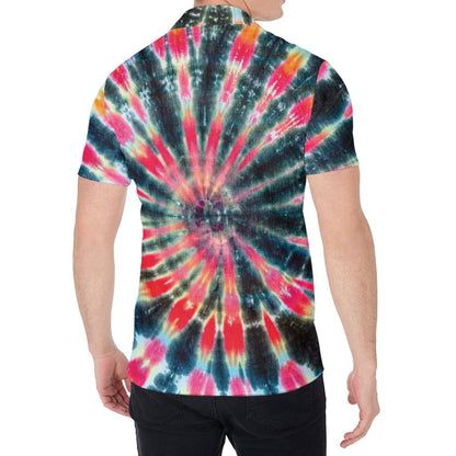 Black Backed Tie Dye Print Men's Shirt