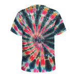 Black Backed Tie Dye Print Men's Sports T-Shirt