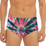 Black Backed Tie Dye Print Men's Triangle Swim Briefs