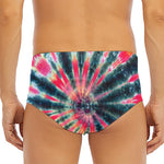 Black Backed Tie Dye Print Men's Triangle Swim Briefs