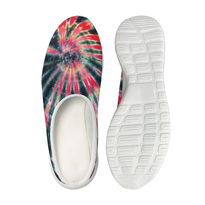Black Backed Tie Dye Print Mesh Casual Shoes