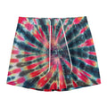 Black Backed Tie Dye Print Mesh Shorts