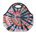 Black Backed Tie Dye Print Neoprene Lunch Bag