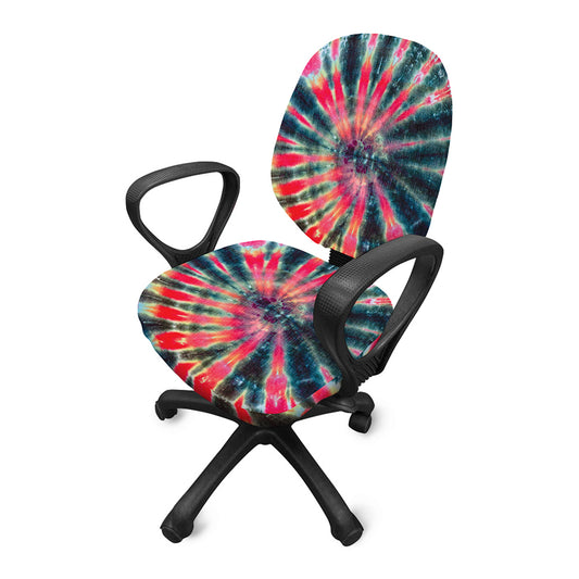 Black Backed Tie Dye Print Office Chair Cover